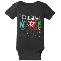 Merry Christmas Nurse Pediatric Nurse Christmas Pattern Baby Bodysuit