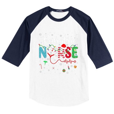 Merry Christmas Nurse Pediatric Nurse Christmas Pattern Baseball Sleeve Shirt