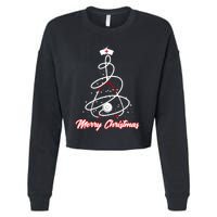 Merry Christmas Nurse Yuletide Practitioners Cute Gift Cropped Pullover Crew