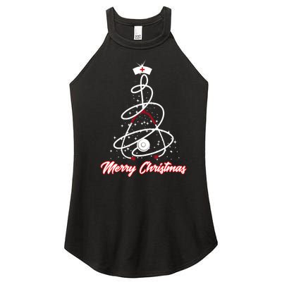 Merry Christmas Nurse Yuletide Practitioners Cute Gift Women's Perfect Tri Rocker Tank