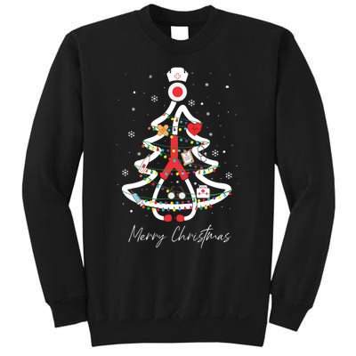 Merry Christmas Nurse Stethoscope Tree Lights Sweatshirt