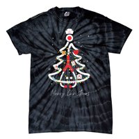 Merry Christmas Nurse Stethoscope Tree Lights Tie-Dye T-Shirt