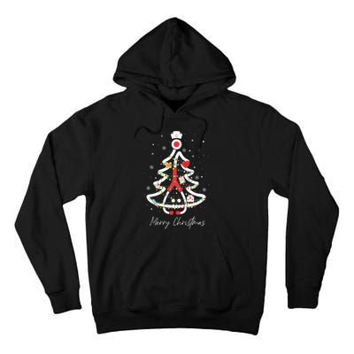 Merry Christmas Nurse Stethoscope Tree Lights Tall Hoodie