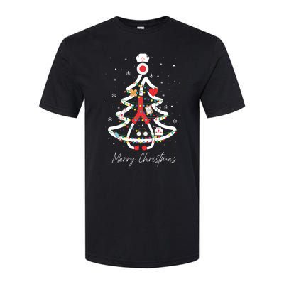 Merry Christmas Nurse Stethoscope Tree Lights Softstyle CVC T-Shirt