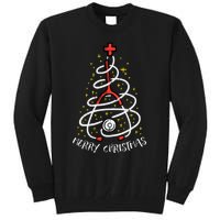 Merry Christmas Nurse Xmas Scrub Top Stethoscope Tall Sweatshirt