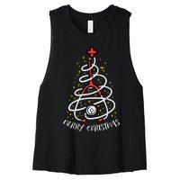 Merry Christmas Nurse Xmas Scrub Top Stethoscope Women's Racerback Cropped Tank