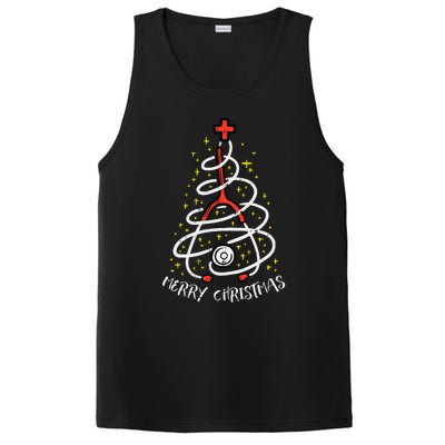 Merry Christmas Nurse Xmas Scrub Top Stethoscope PosiCharge Competitor Tank