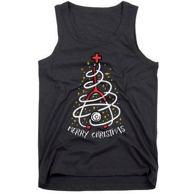 Merry Christmas Nurse Xmas Scrub Top Stethoscope Tank Top