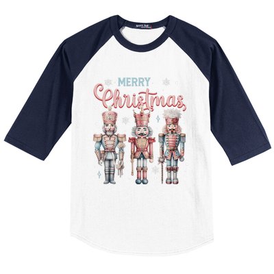 Merry Christmas Nutcracker Ballet Festive Xmas Baseball Sleeve Shirt