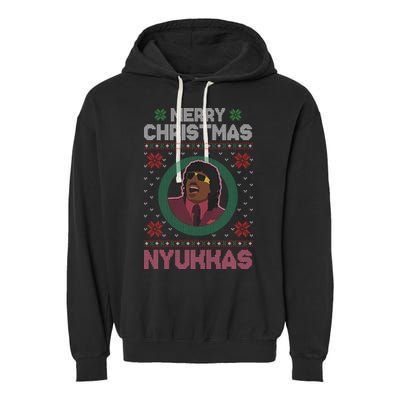 Merry Christmas Nyukkas Funny Christmas Apparel Garment-Dyed Fleece Hoodie