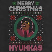 Merry Christmas Nyukkas Funny Christmas Apparel 7 Panel Mesh Trucker Snapback Hat