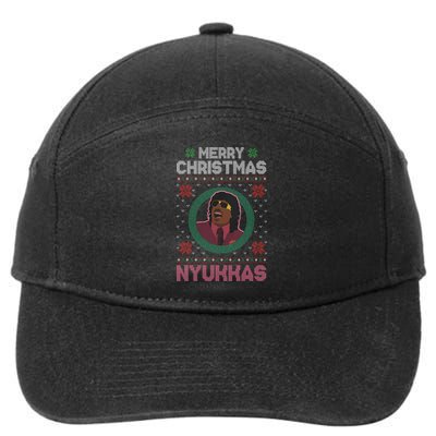 Merry Christmas Nyukkas Funny Christmas Apparel 7-Panel Snapback Hat