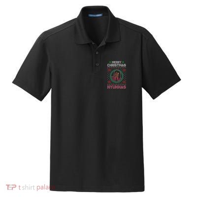 Merry Christmas Nyukkas Funny Christmas Apparel Dry Zone Grid Polo