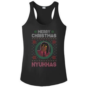 Merry Christmas Nyukkas Funny Christmas Apparel Ladies PosiCharge Competitor Racerback Tank