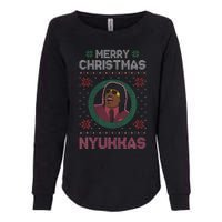 Merry Christmas Nyukkas Funny Christmas Apparel Womens California Wash Sweatshirt