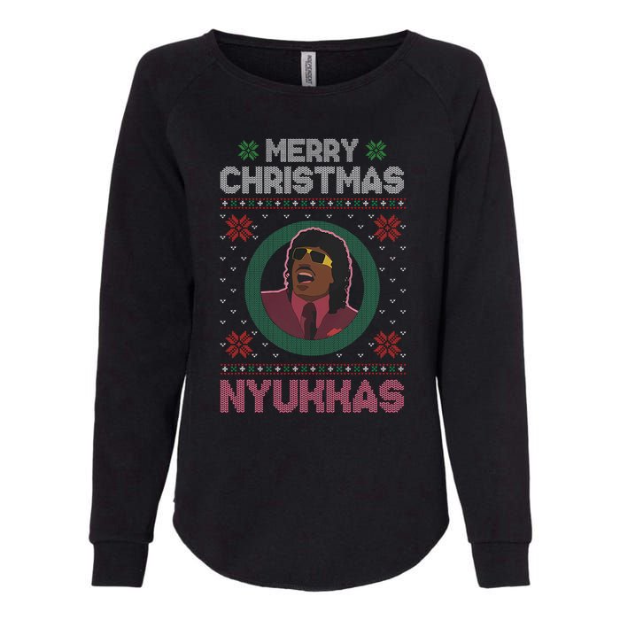 Merry Christmas Nyukkas Funny Christmas Apparel Womens California Wash Sweatshirt