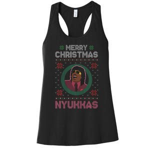 Merry Christmas Nyukkas Funny Christmas Apparel Women's Racerback Tank