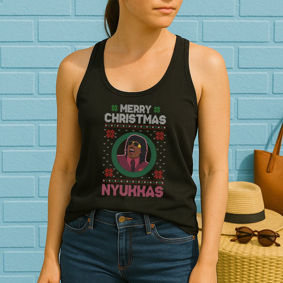 Merry Christmas Nyukkas Funny Christmas Apparel Womens Tank Top