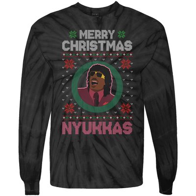 Merry Christmas Nyukkas Funny Christmas Apparel Tie-Dye Long Sleeve Shirt