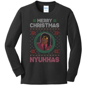 Merry Christmas Nyukkas Funny Christmas Apparel Kids Long Sleeve Shirt