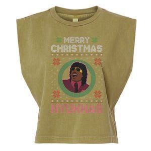 Merry Christmas Nyukkas Funny Christmas Apparel Garment-Dyed Women's Muscle Tee