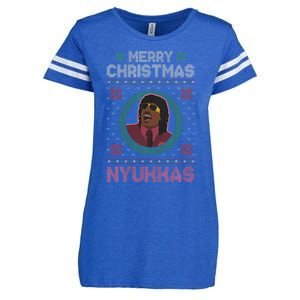 Merry Christmas Nyukkas Funny Christmas Apparel Enza Ladies Jersey Football T-Shirt