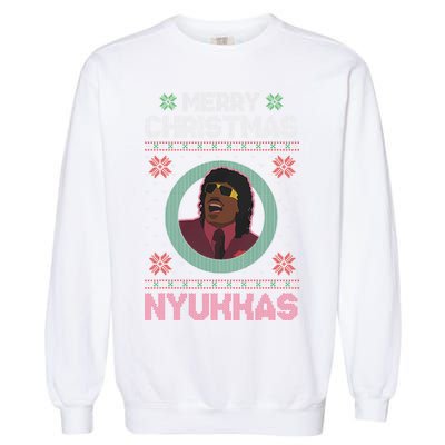 Merry Christmas Nyukkas Funny Christmas Apparel Garment-Dyed Sweatshirt