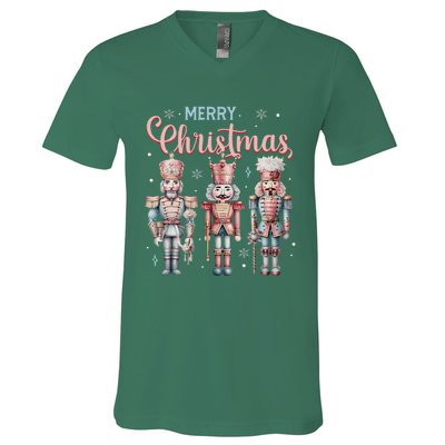 Merry Christmas Nutcracker Ballet Festive Xmas V-Neck T-Shirt