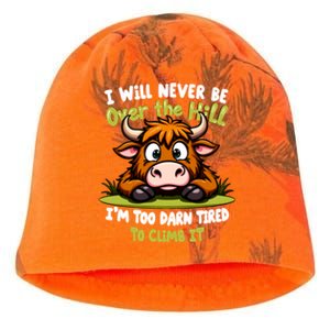 Messy Cow Never Over Hill Too Tired Climb Fun Gift Kati - Camo Knit Beanie