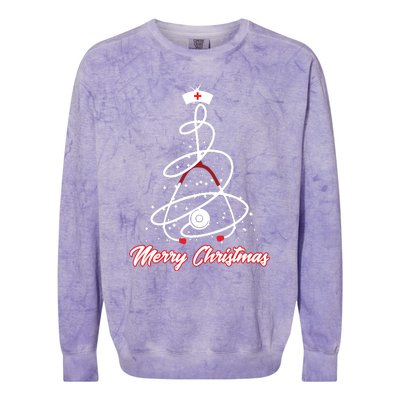 Merry Christmas Nurse Yuletide Practitioners Cute Gift Colorblast Crewneck Sweatshirt