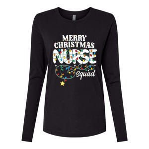 Merry Christmas Nurse Squad Party Nursing Np Rn Xmas Lights Gift Womens Cotton Relaxed Long Sleeve T-Shirt