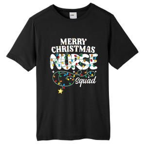 Merry Christmas Nurse Squad Party Nursing Np Rn Xmas Lights Gift Tall Fusion ChromaSoft Performance T-Shirt