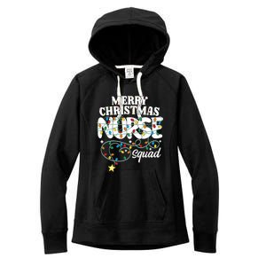 Merry Christmas Nurse Squad Party Nursing Np Rn Xmas Lights Gift Women's Fleece Hoodie