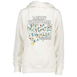 Merry Christmas Nurse Squad Party Nursing Np Rn Xmas Lights Gift Womens Funnel Neck Pullover Hood