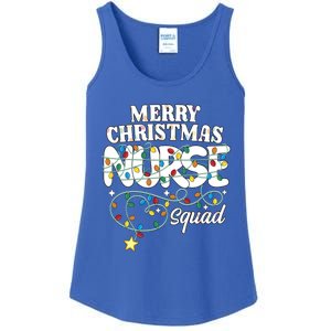 Merry Christmas Nurse Squad Party Nursing Np Rn Xmas Lights Gift Ladies Essential Tank