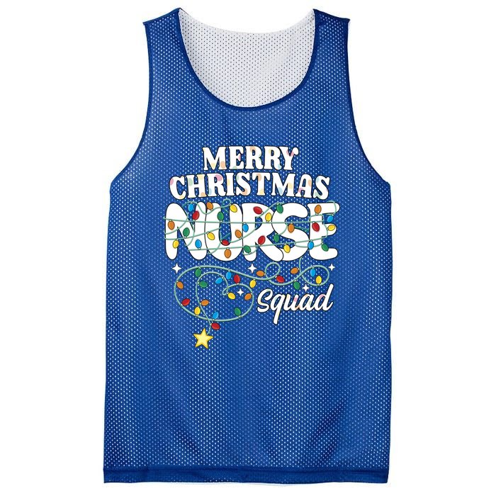 Merry Christmas Nurse Squad Party Nursing Np Rn Xmas Lights Gift Mesh Reversible Basketball Jersey Tank