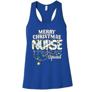 Merry Christmas Nurse Squad Party Nursing Np Rn Xmas Lights Gift Women's Racerback Tank