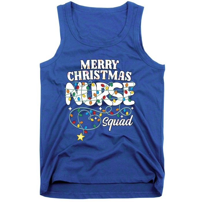 Merry Christmas Nurse Squad Party Nursing Np Rn Xmas Lights Gift Tank Top