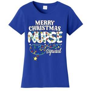 Merry Christmas Nurse Squad Party Nursing Np Rn Xmas Lights Gift Women's T-Shirt