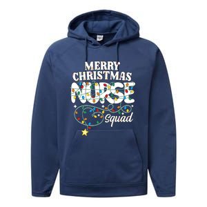 Merry Christmas Nurse Squad Party Nursing Np Rn Xmas Lights Gift Performance Fleece Hoodie