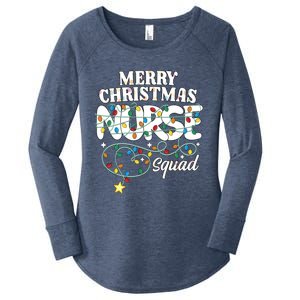 Merry Christmas Nurse Squad Party Nursing Np Rn Xmas Lights Gift Women's Perfect Tri Tunic Long Sleeve Shirt