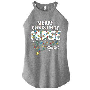 Merry Christmas Nurse Squad Party Nursing Np Rn Xmas Lights Gift Women's Perfect Tri Rocker Tank