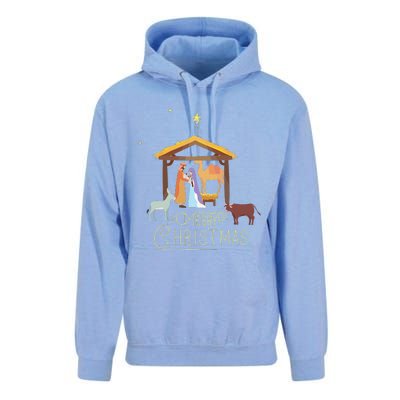 Merry Christmas Nativity Scene North Star Baby Jesus Unisex Surf Hoodie