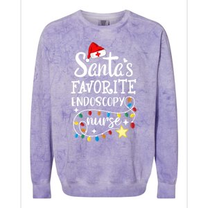 Merry Christmas Nurse Crew Santas Favorite Endoscopy Nurse Gift Colorblast Crewneck Sweatshirt