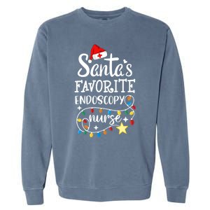 Merry Christmas Nurse Crew Santas Favorite Endoscopy Nurse Gift Garment-Dyed Sweatshirt