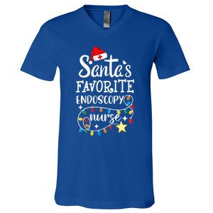 Merry Christmas Nurse Crew Santas Favorite Endoscopy Nurse Gift V-Neck T-Shirt