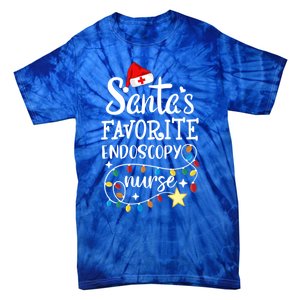 Merry Christmas Nurse Crew Santas Favorite Endoscopy Nurse Gift Tie-Dye T-Shirt