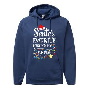 Merry Christmas Nurse Crew Santas Favorite Endoscopy Nurse Gift Performance Fleece Hoodie