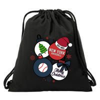Merry Christmas New York Baseball Est 1903 Drawstring Bag