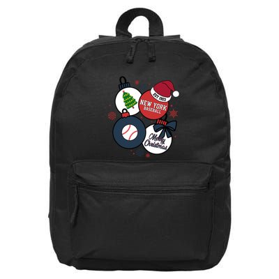 Merry Christmas New York Baseball Est 1903 16 in Basic Backpack